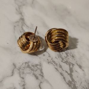 Vintage gold knot earrings